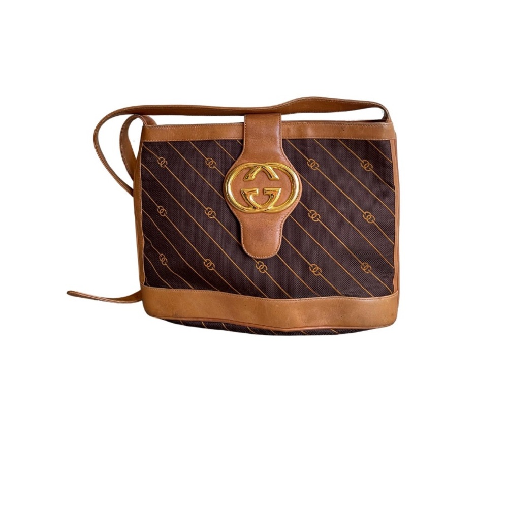 Gucci Brown Shoulder Bag with Elegant Leather Accents